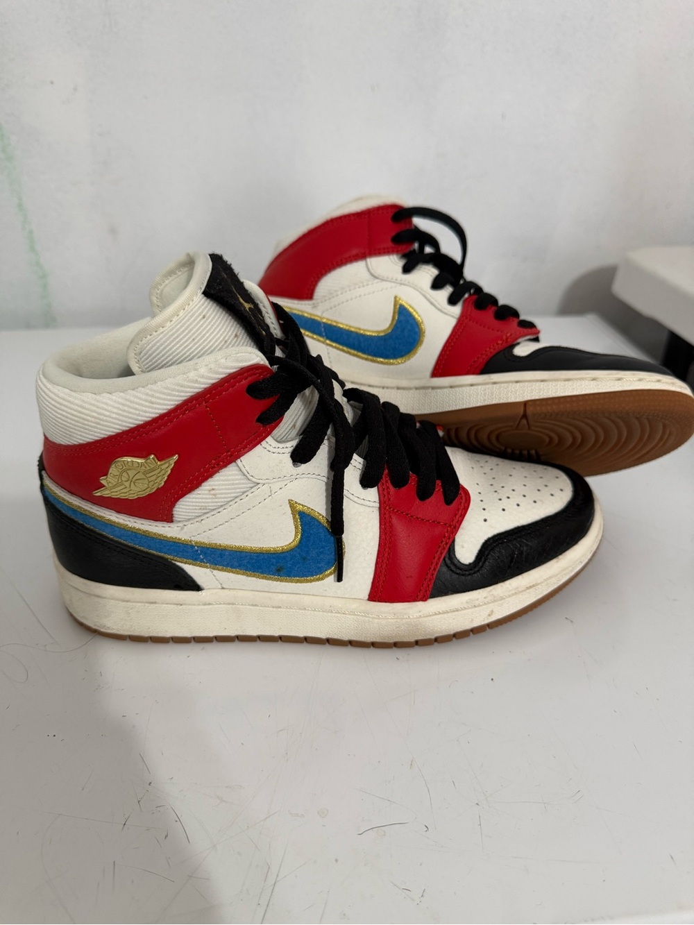 Jordan Kids High-Top Sneakers - White, Red, Black, Blue